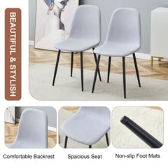 Comfortable Linen-Cotton Dining Chair Set - Six Pieces in Light Gray.Integrated Seat and Backrest,Linen-Cotton Material,Modern Home Matching.