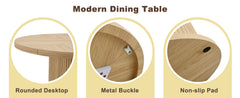 6piece PU Padded Dining Chair Set with 47.2 in Round Roman Column Table, Storage Included, Suitable for Restaurants/Wooden color