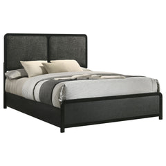 Burton Black Upholstered Eastern King Bed