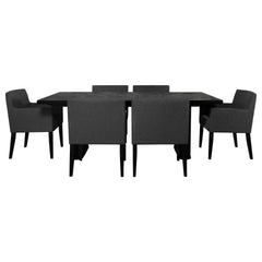 Houston Charcoal Grey and Black 7-piece Dining Set