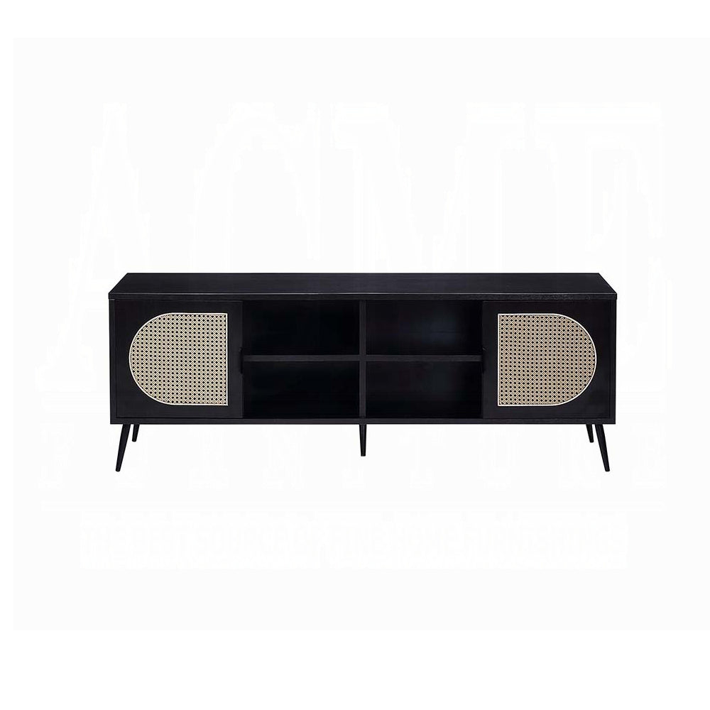 Black TV Stand with Metal Leg