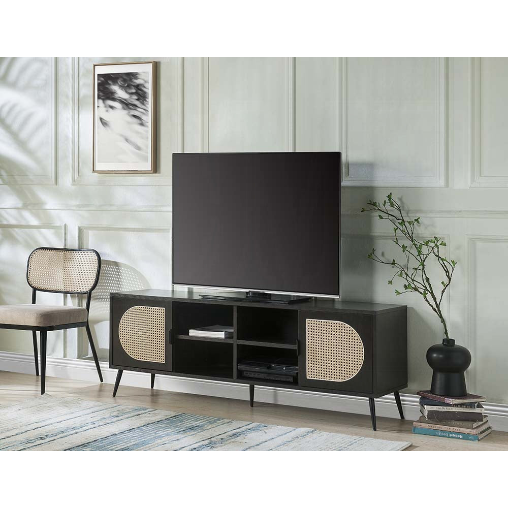 Black TV Stand with Metal Leg