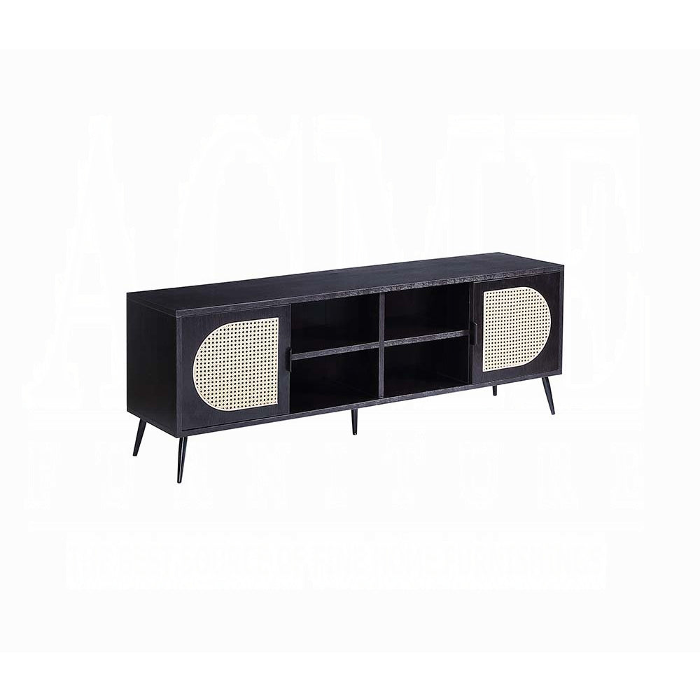 Black TV Stand with Metal Leg