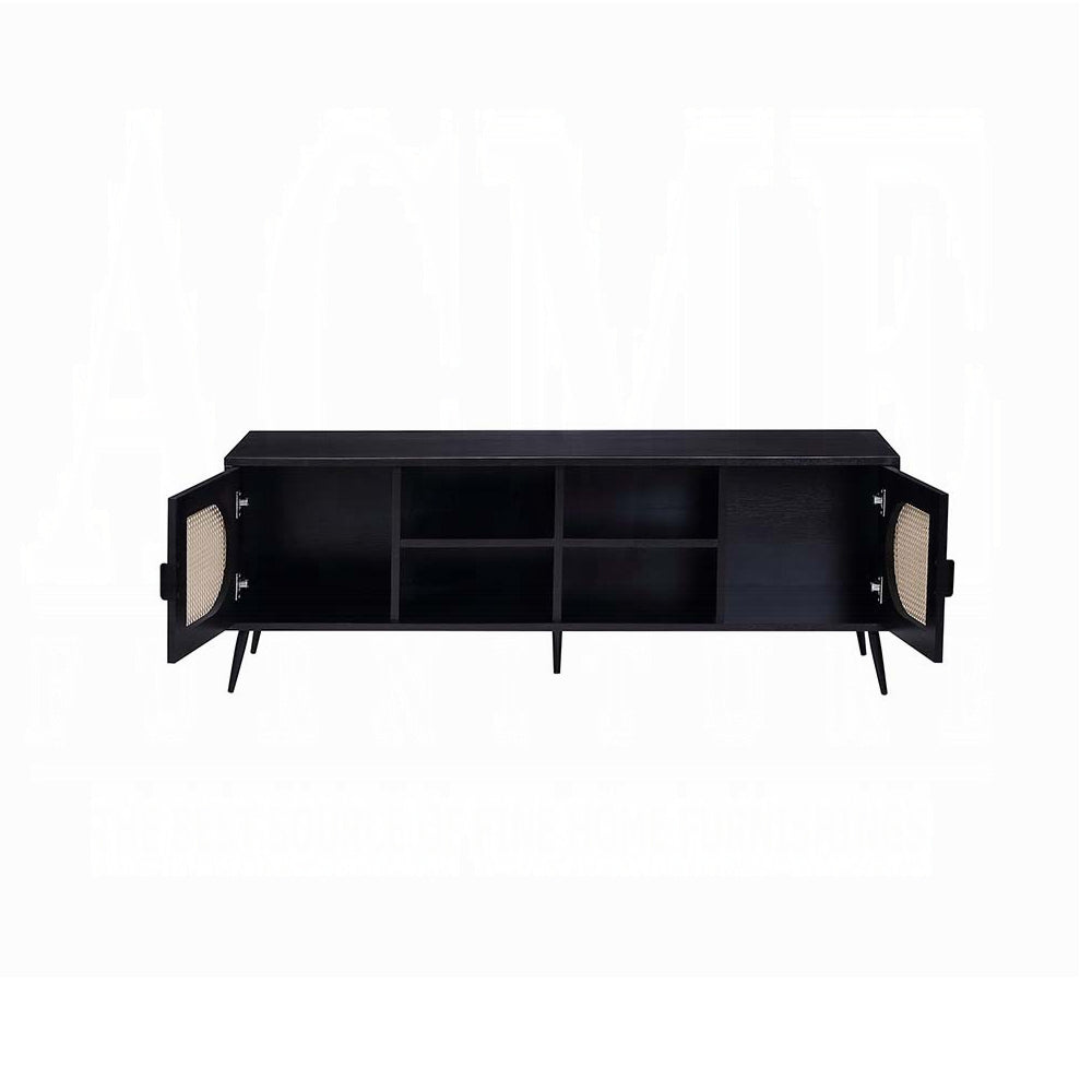Black TV Stand with Metal Leg