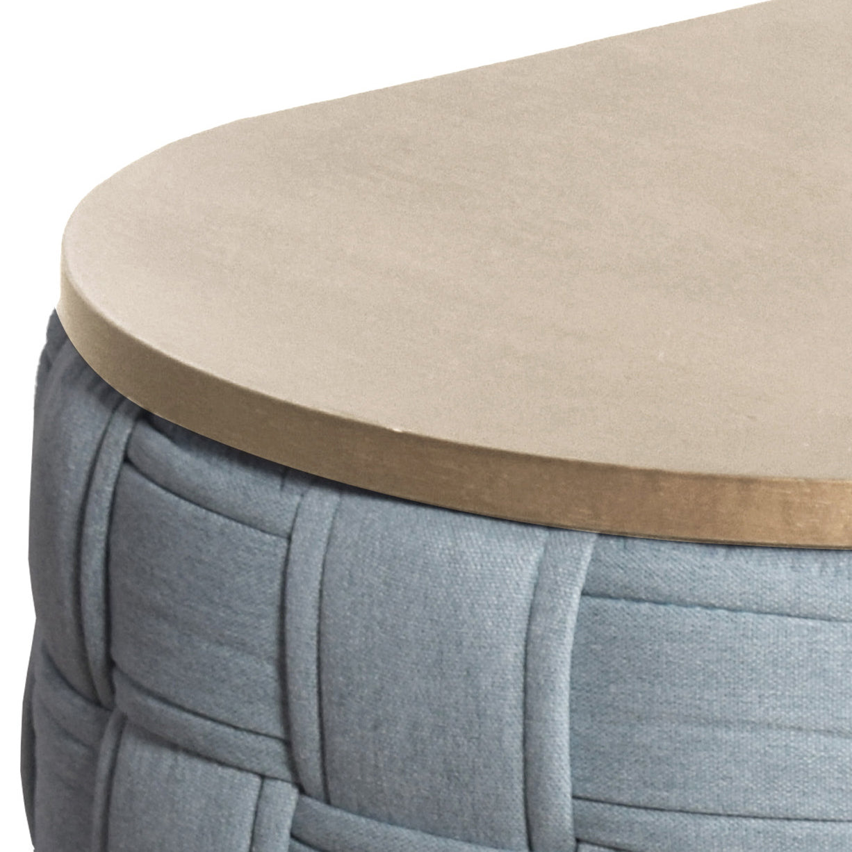 Light Teal Coffee Table with Knitting Texture Base