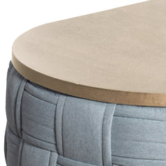 Light Teal Coffee Table with Knitting Texture Base