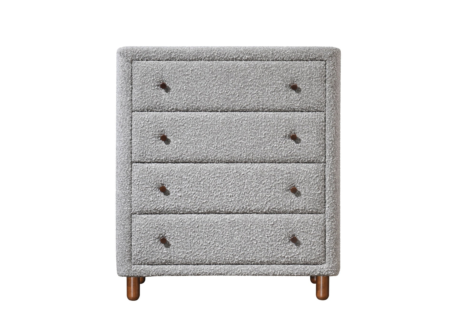 Grey 4-Drawer Upholstered Chest