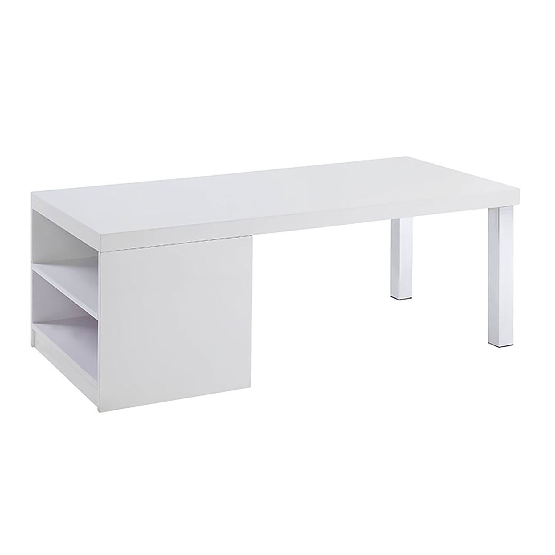 White High Gloss and Chrome Coffee Table