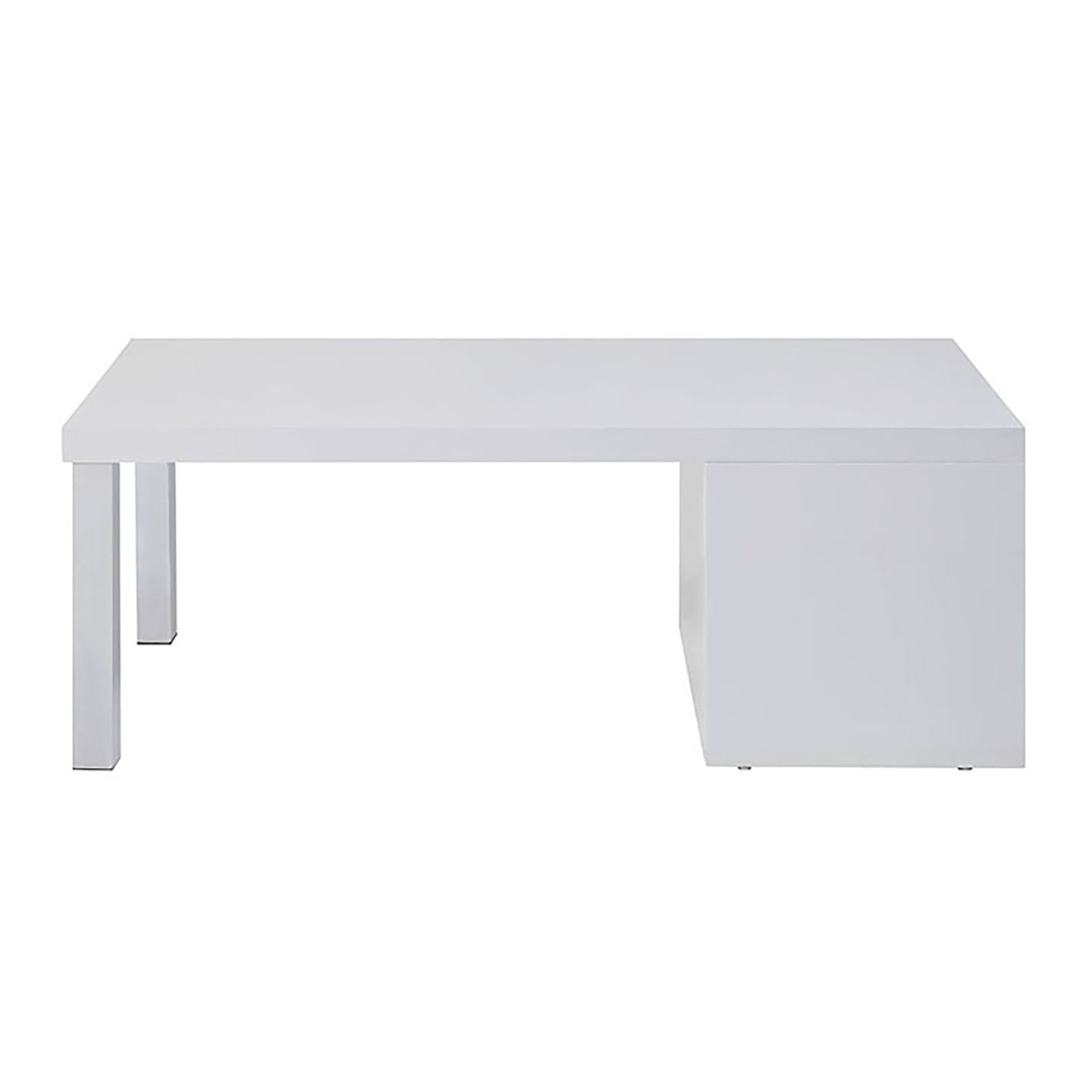 White High Gloss and Chrome Coffee Table