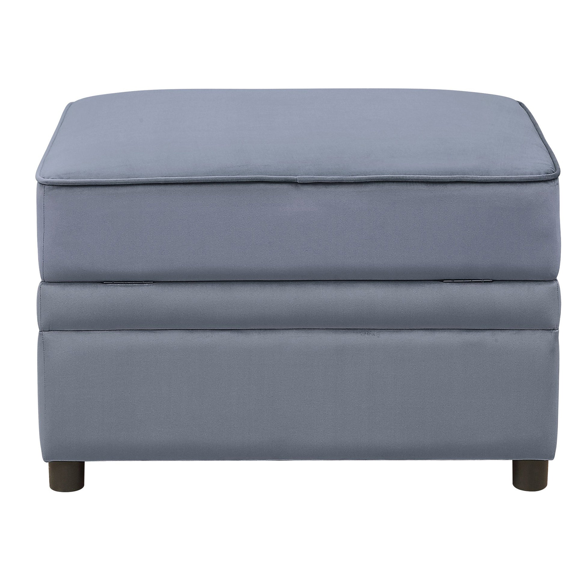 Grey Rectangle Storage Ottoman