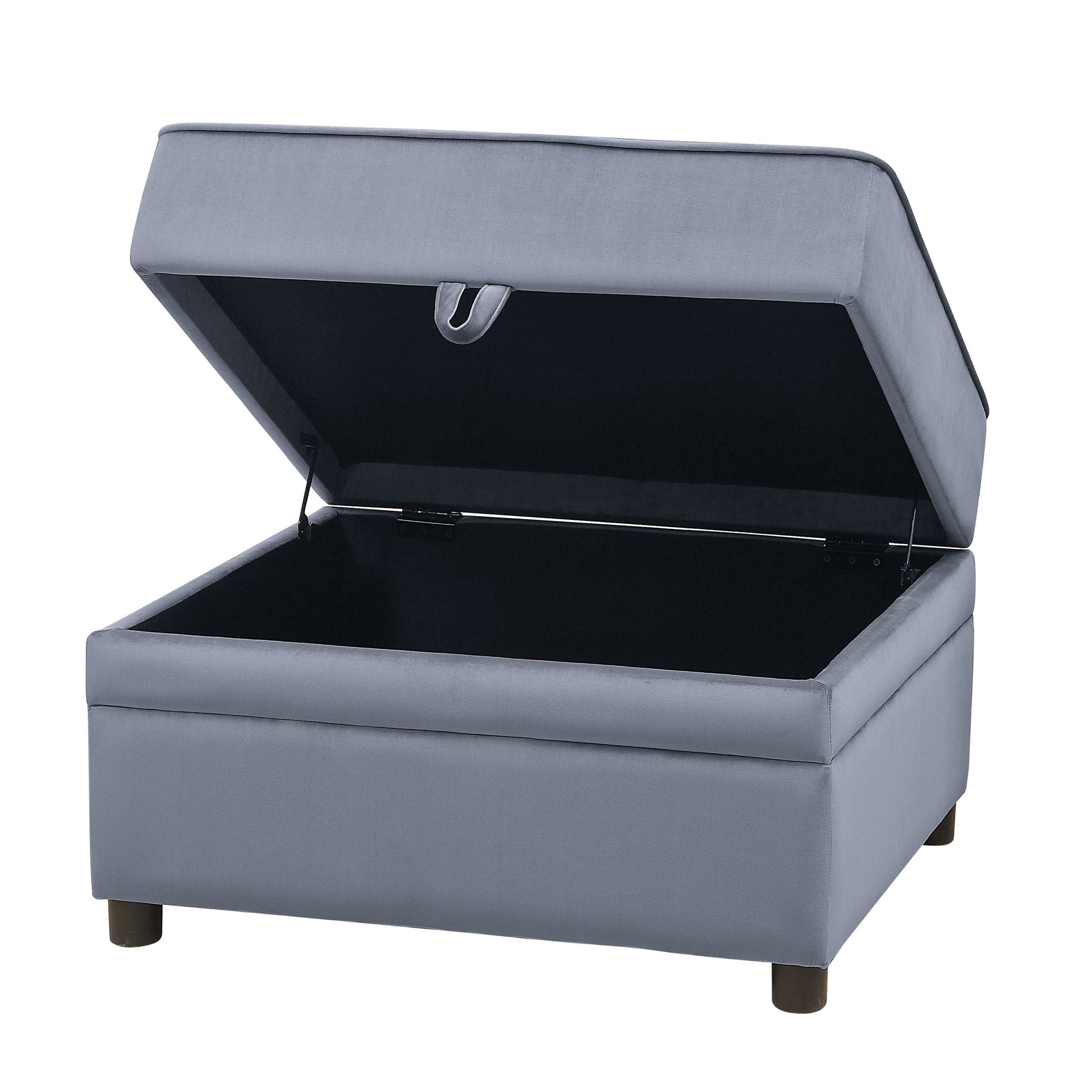 Grey Rectangle Storage Ottoman