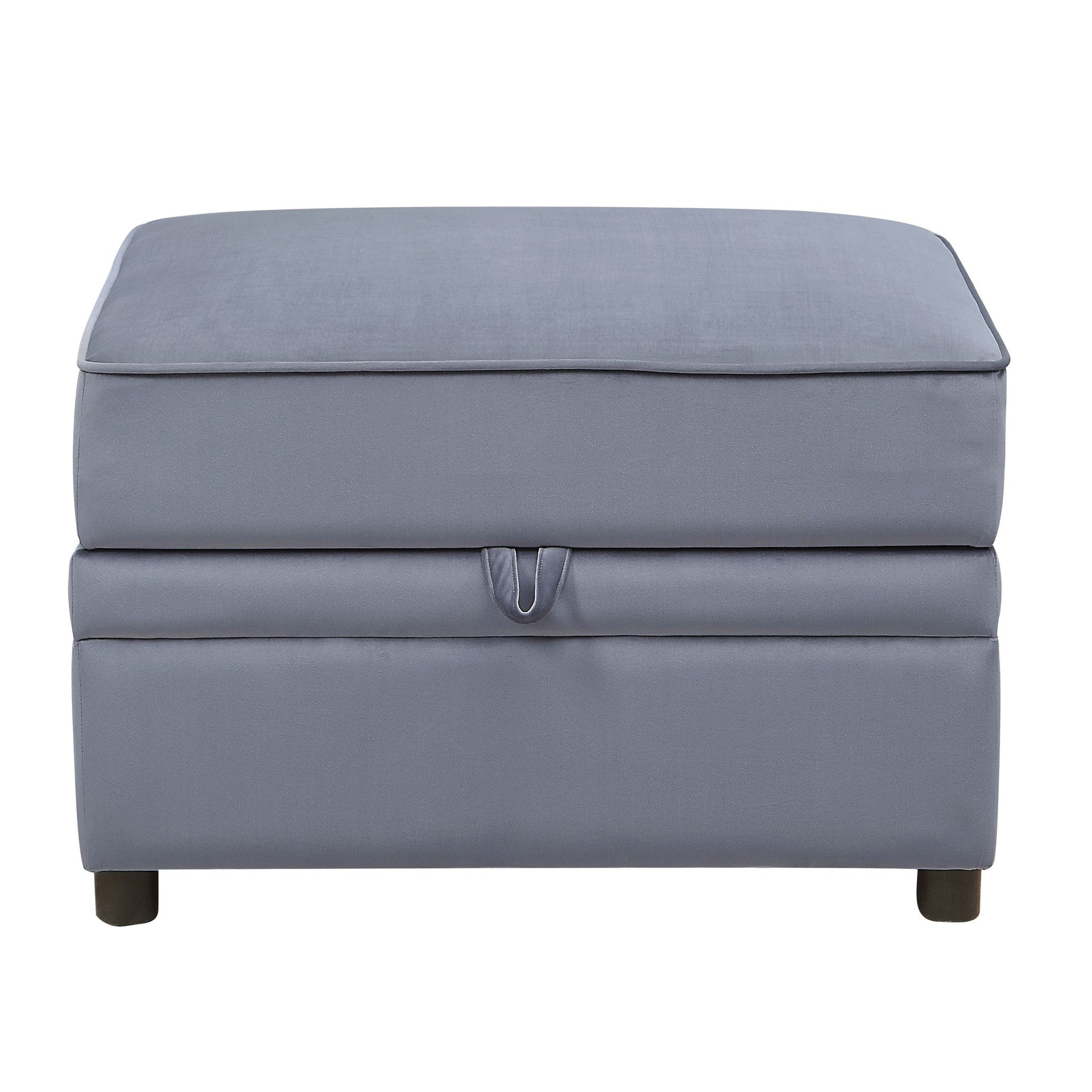 Grey Rectangle Storage Ottoman