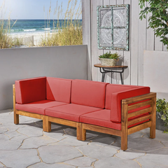 OANA - 3-PIECE SOFA SET, RED