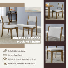 Parker 7-Piece Dining Set, Trestle Dining Table with 6 Stylish Chairs, Light Oak