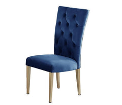 Velvet Tufted Dining Chair Set of 2, Upholstered Kitchen Side Chair Set, Blue