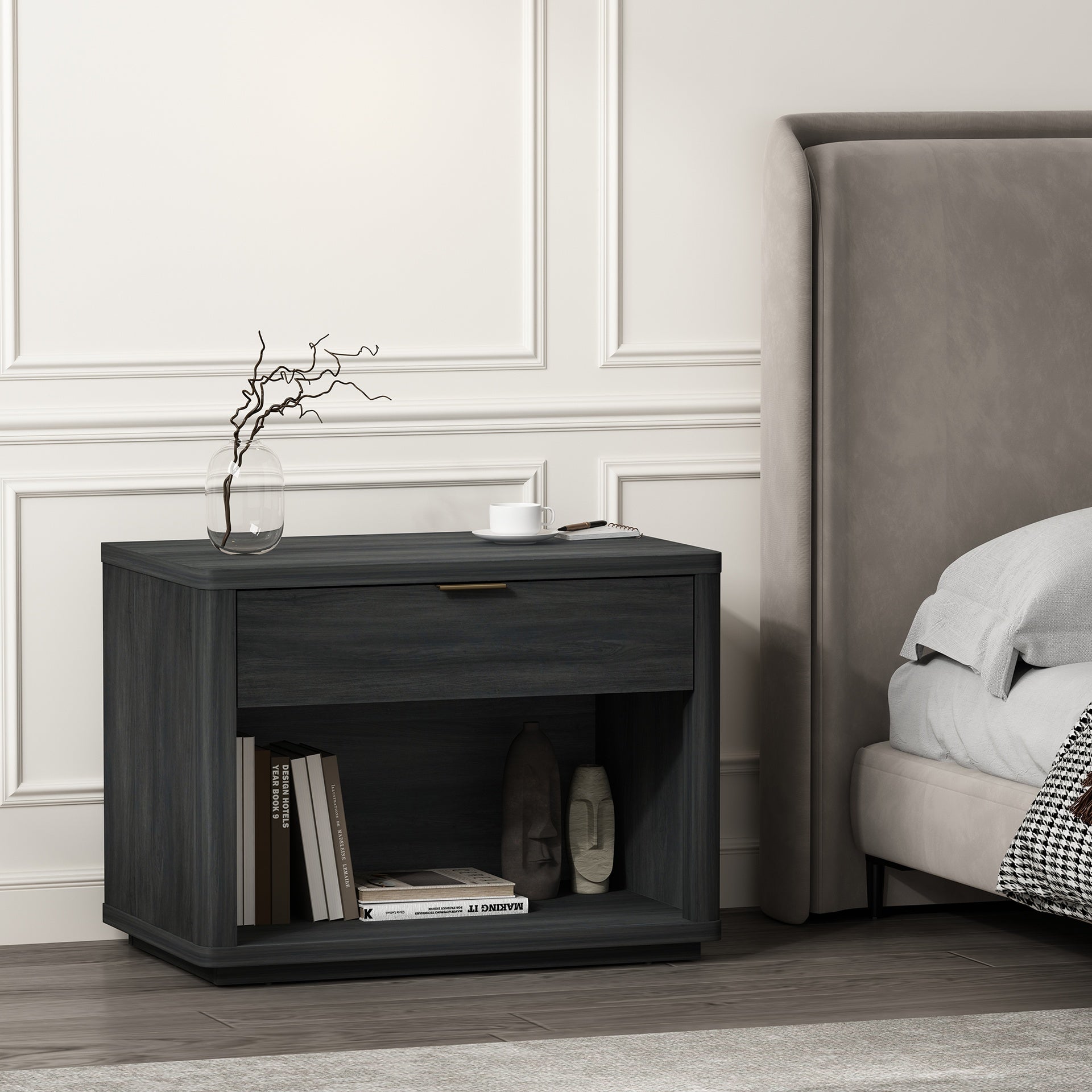 Nightstand in Charcoal Gray