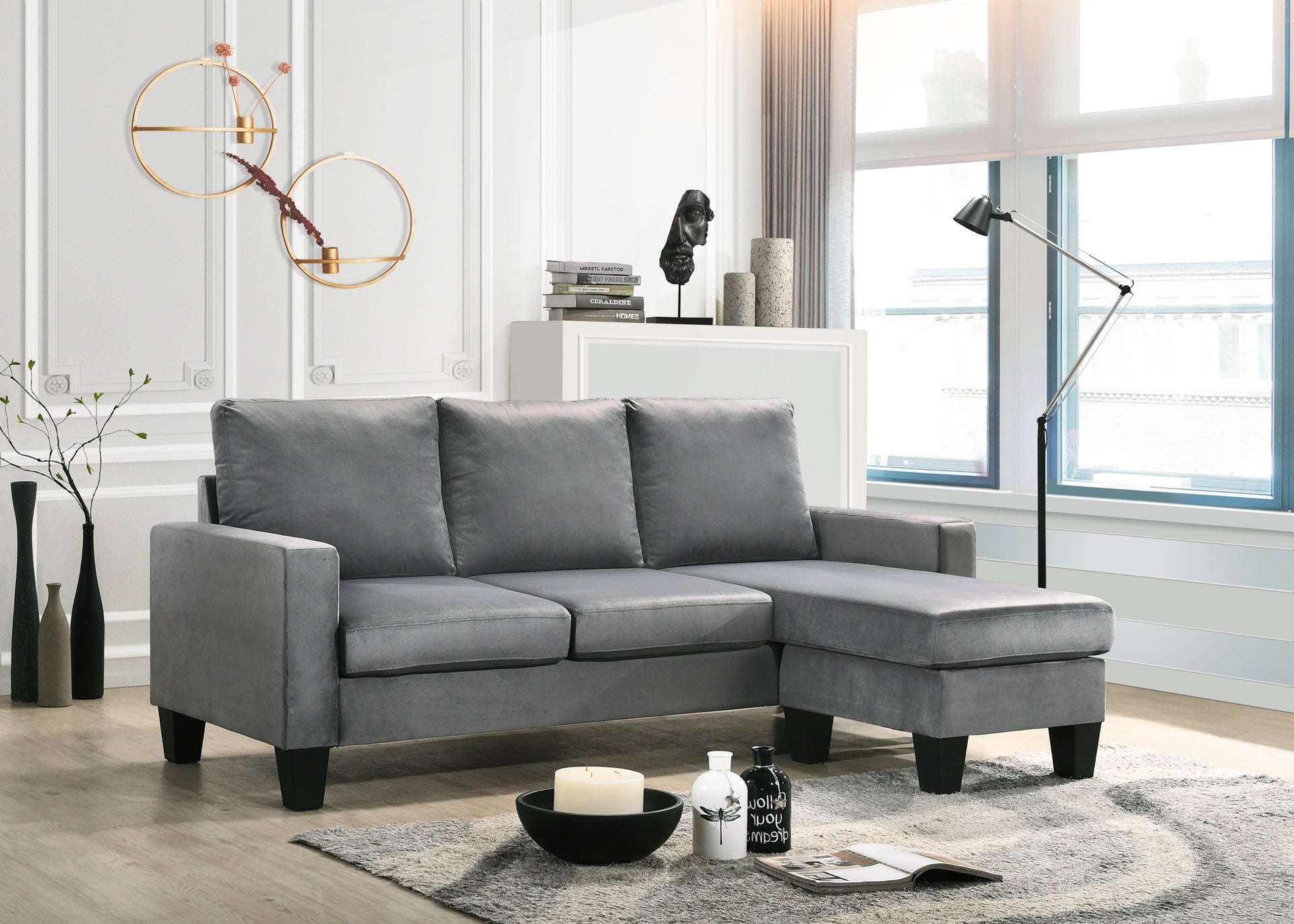 Jessica G0511-SCH Sofa Chaise , GRAY