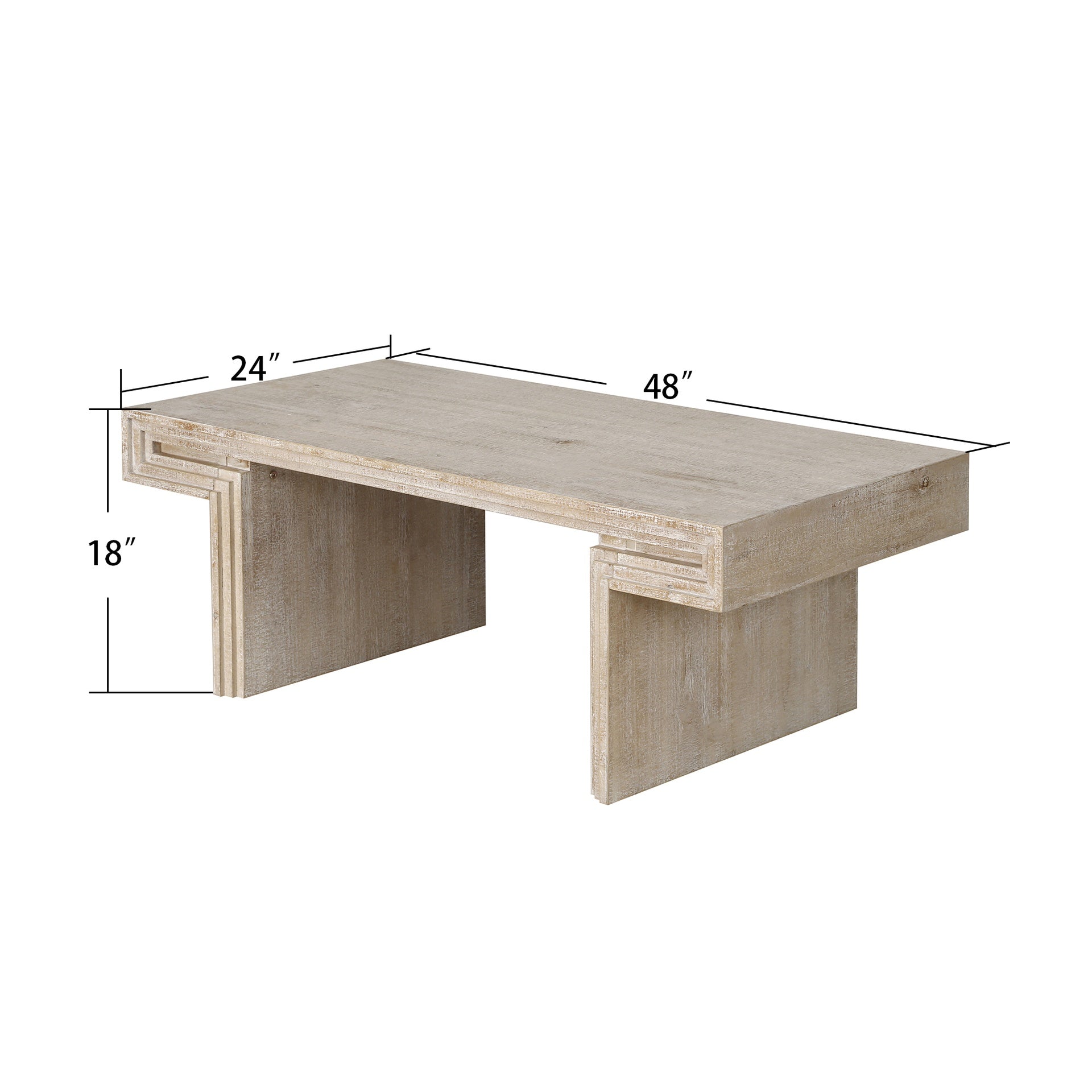 American Vintage Industrial Coffee Table, Premium Reclaimed Wood Texture Rectangular Design, Double-Tier Structure with Rustic Finish, Easy Assembly for Living Room & Office, Antique  Natural