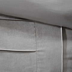 7 Piece Faux Suede Comforter Set Grey King