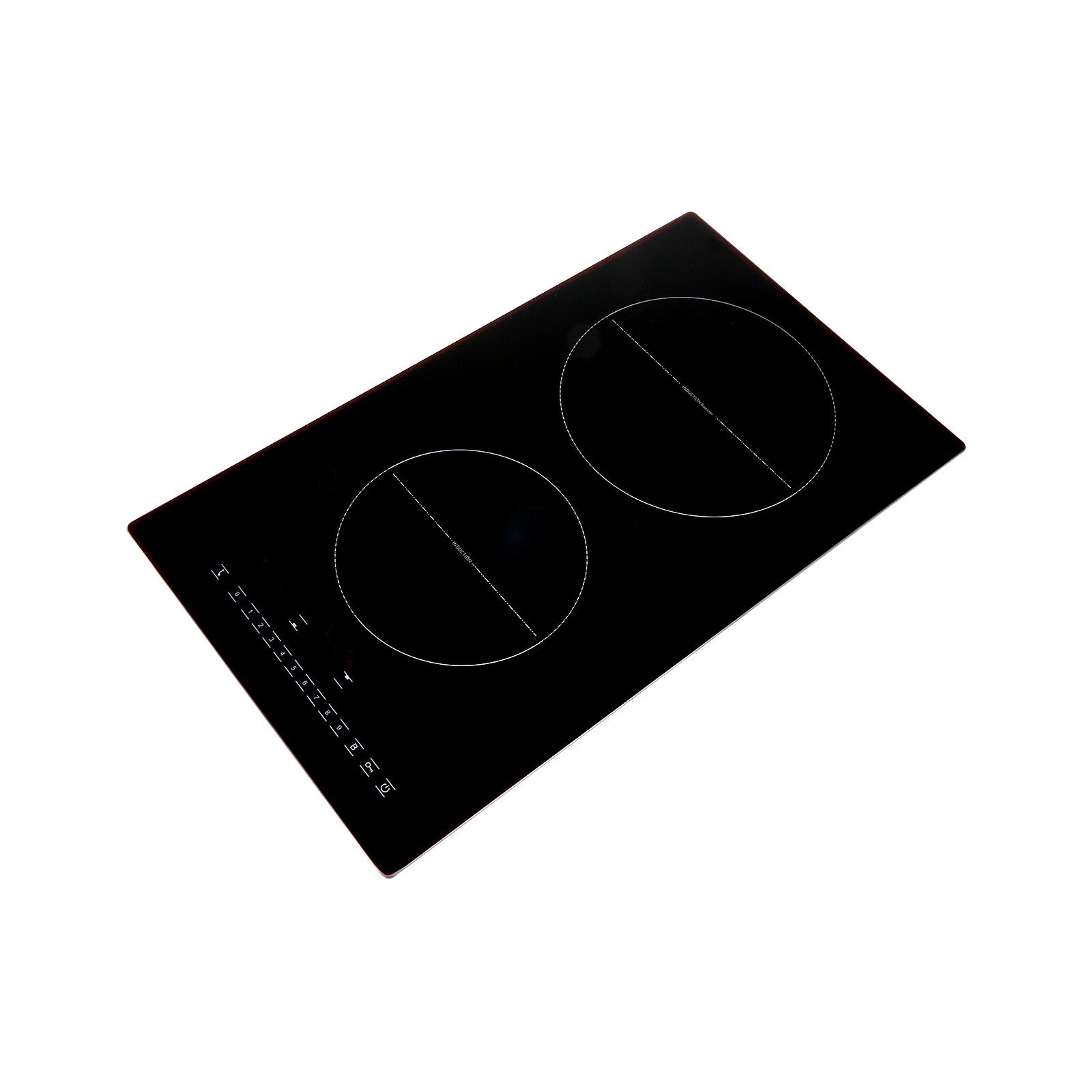 Electric Cooktop, 2 Burners, 12'' Induction Stove Top, Built-in Magnetic Cooktop 3000W, 9 Heating Level Multifunctional Burner, LED Touch Screen w/ Child Lock & Over-Temperature Protection