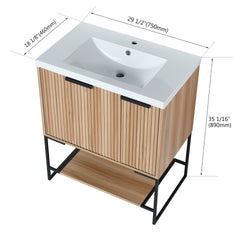 30 Inch Freestanding Bathroom Vanity With Resin Basin,30x18,(W99981923)