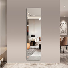 56"x 15" inch Full Body round corner mirror for Living Room Bedroom Cloakroom Wall hanging with hanging hole High quality 5mm silver mirror  Explosion-proof glass