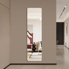 56"x 15" inch Full Body round corner mirror for Living Room Bedroom Cloakroom Wall hanging with hanging hole High quality 5mm silver mirror  Explosion-proof glass