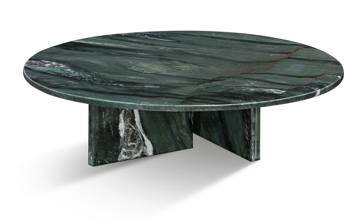 Green natural marble coffee table, living room table,natural stone, Ø35.4 h9.8 Inch/Ø90 h25 cm, genuine marble, real marble