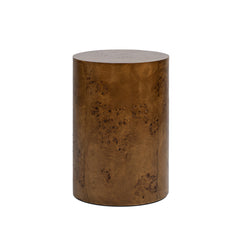 Nebula 22" Accent Pillar Side Table, Medium Brown Walnut Burl Wood