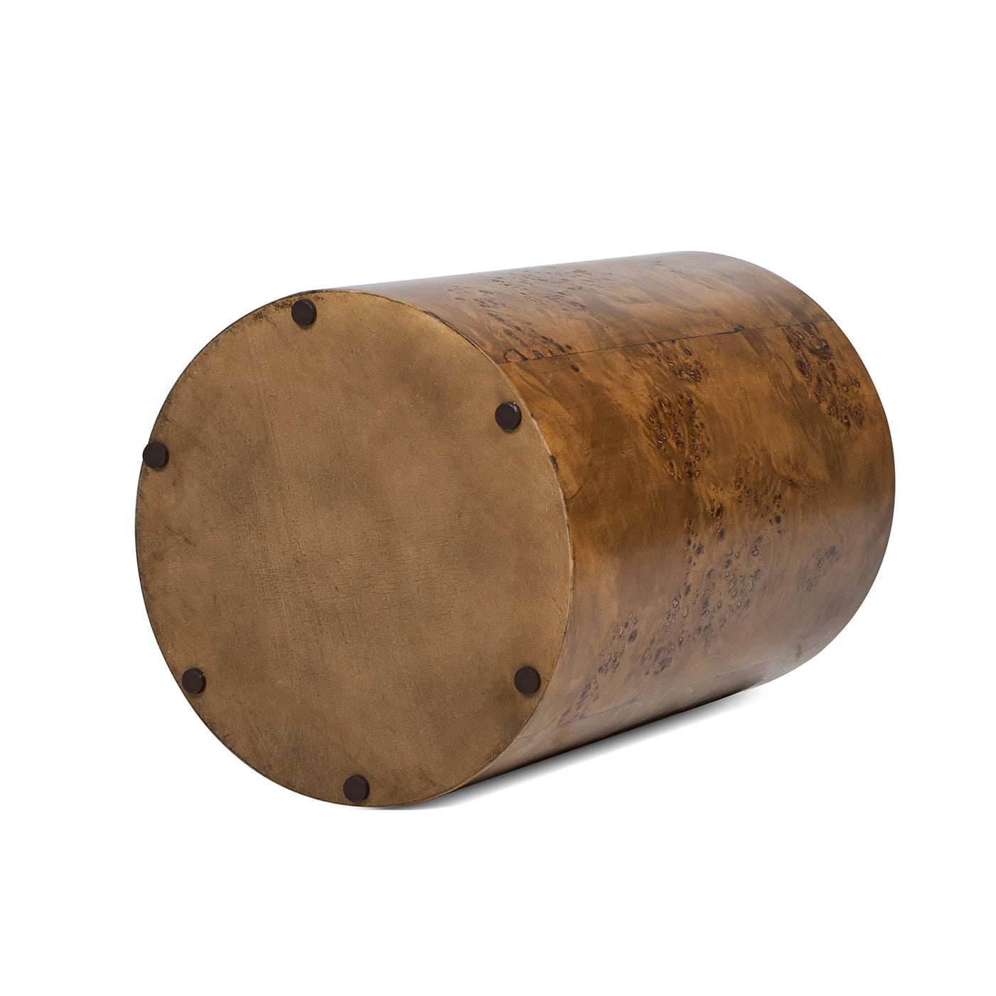 Nebula 22" Accent Pillar Side Table, Medium Brown Walnut Burl Wood