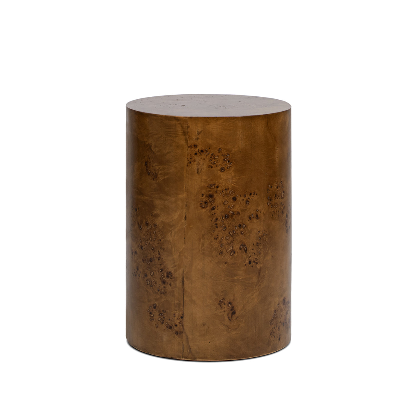 Nebula 22" Accent Pillar Side Table, Medium Brown Walnut Burl Wood