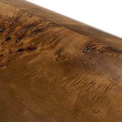 Nebula 29.5" Burl Accent Pillar Side Table, Medium Brown Walnut Burl Wood