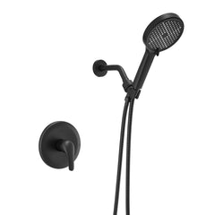 High Pressure 2-Setting Full Matte Black Handheld Shower Head with Stainless Steel Hose