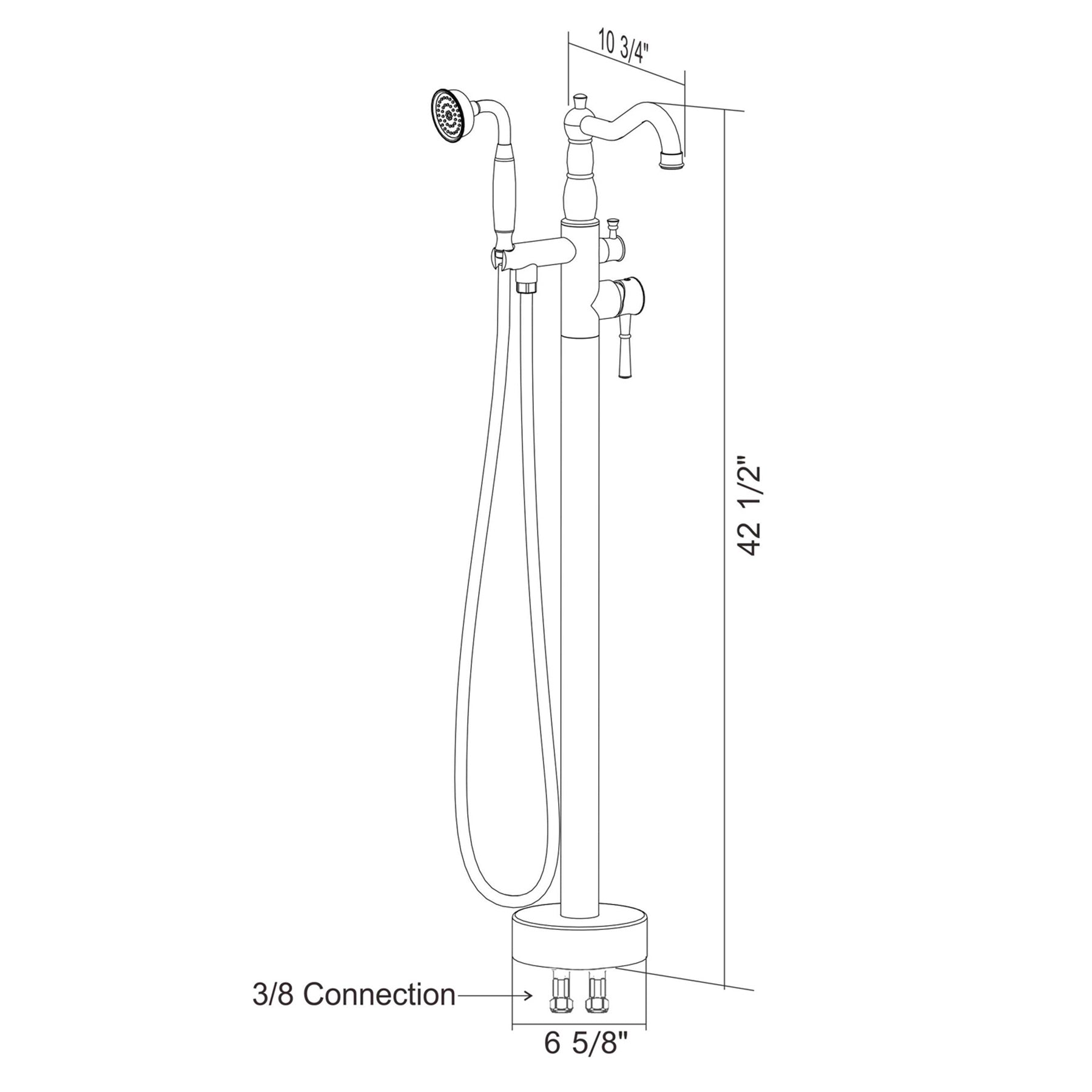 Freestanding Bathtub Faucet with Hand Shower