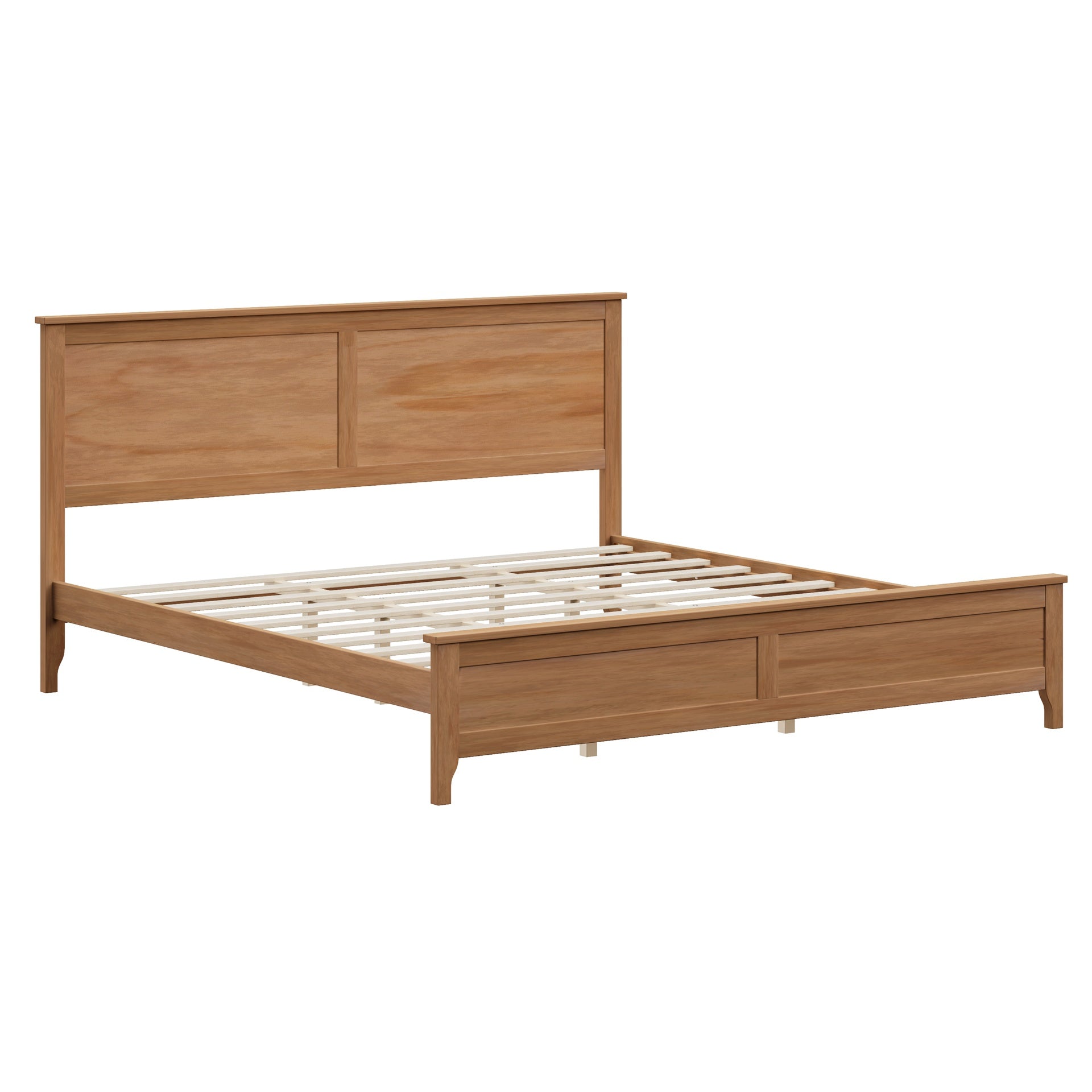 Modern Solid Wood King Size Platform Bed with Sturdy Wooden Slats Support,No Box Spring Needed, Seadrift(Old SKU:N701P300990N)