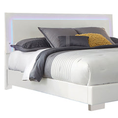 Strick & Bolton Nash Glossy White Panel Bed with LED Lights