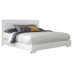Strick & Bolton Nash Glossy White Panel Bed with LED Lights