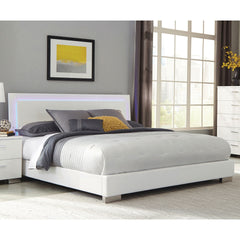 Strick & Bolton Nash Glossy White Panel Bed with LED Lights