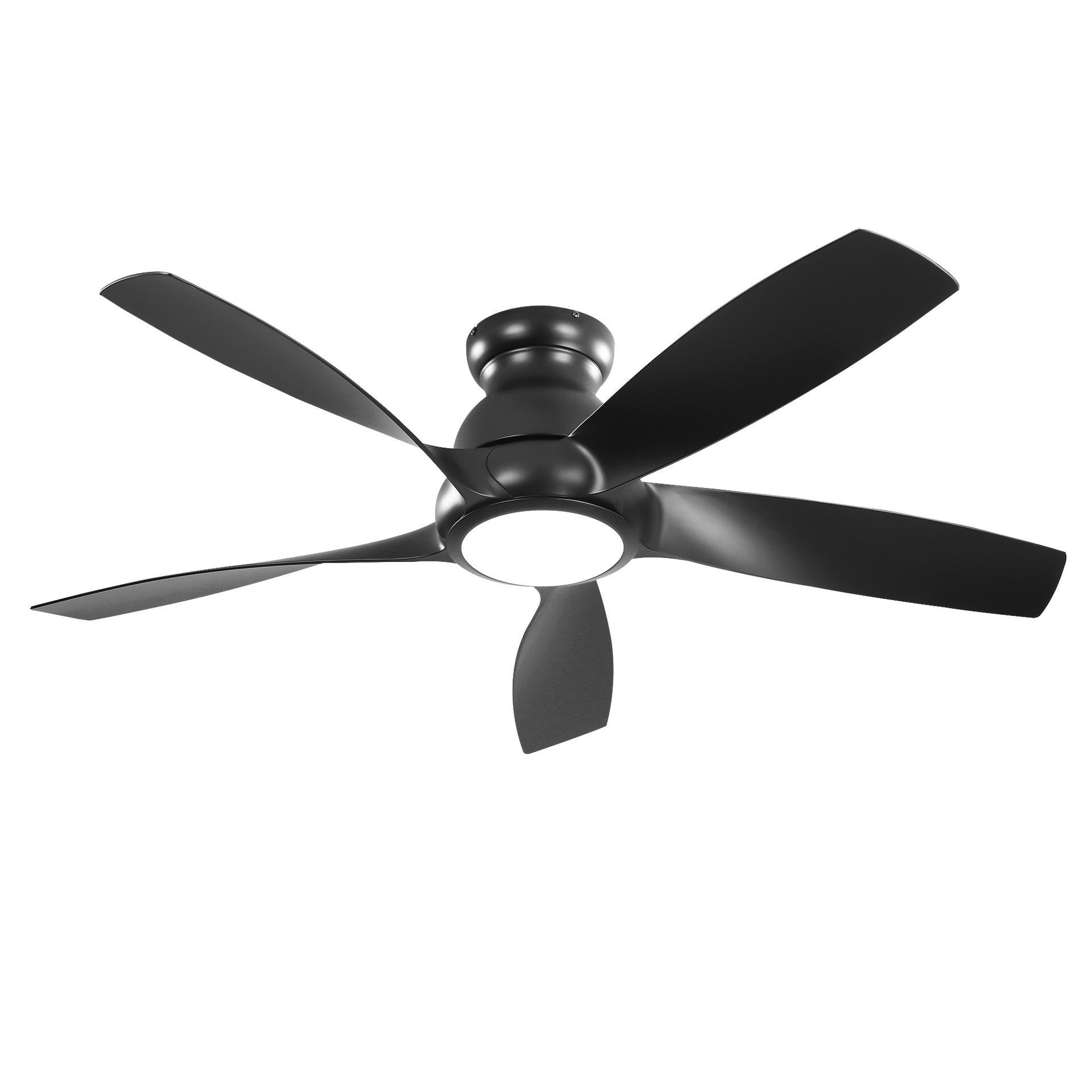 56 Inch 5 PCS ABS Blades  Ceiling Fan With Light Kit 3 Color LED Light Source, DC 6 Speed ,Remote Control Ceiling Fan  for Patio Living Room, Bedroom, Office,Indoor.(( Matte Black  )