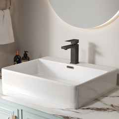 Bothwa Home 7.11" CUPC Certified Single Handle Bathroom Sink Faucet (Matt Black Finish)