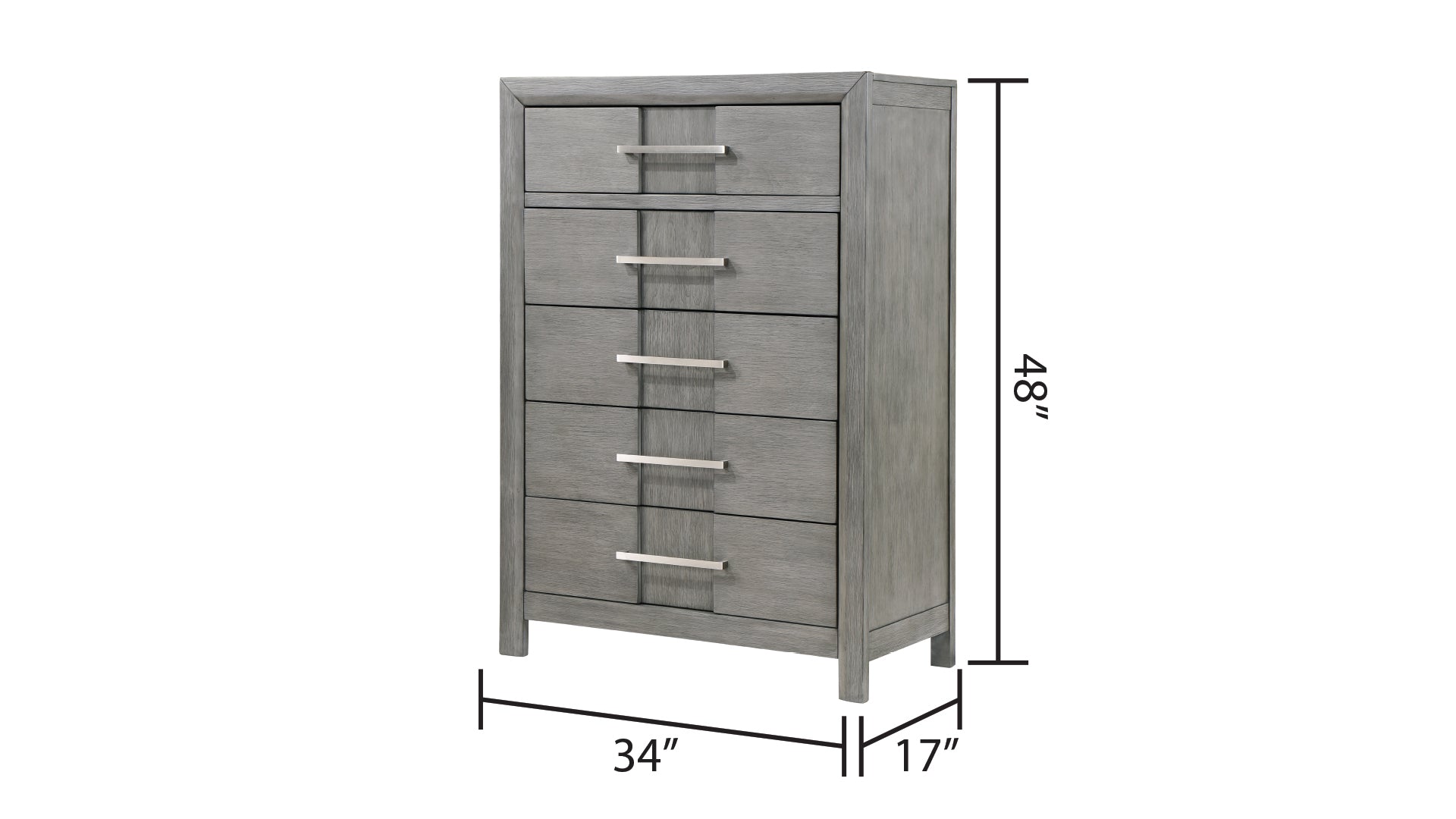 KENZO Modern Style King 5PC Storage Bedroom Set Made with Wood, LED Headboard, Bluetooth Speakers & USB Ports - Grey (NJ INVENTORY)