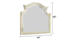 Noble Traditional Style Mirror Made with Wood in Antique Beige