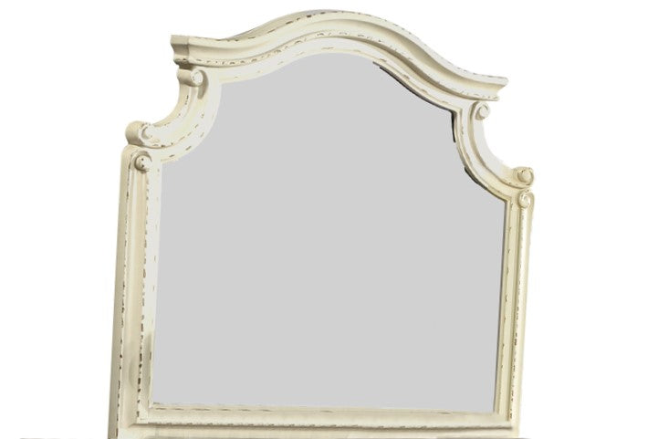 Noble Traditional Style Mirror Made with Wood in Antique Beige