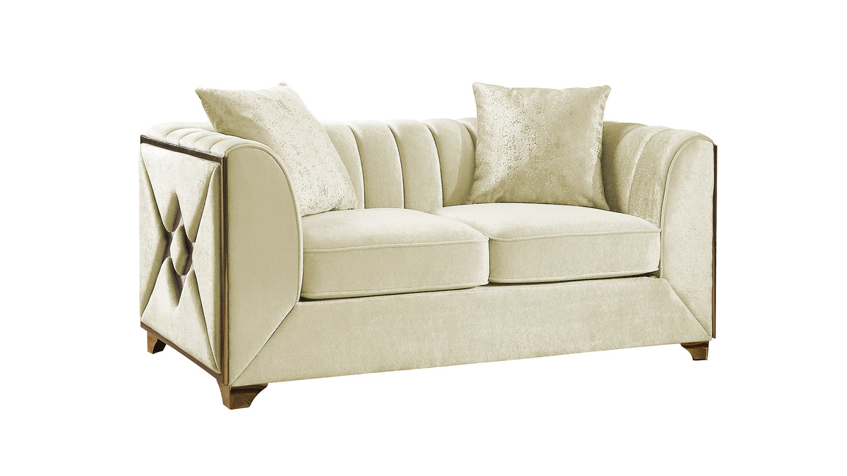 Velencia Modern Style Loveseat in Cream      same as G150109221  (NJ inventory)