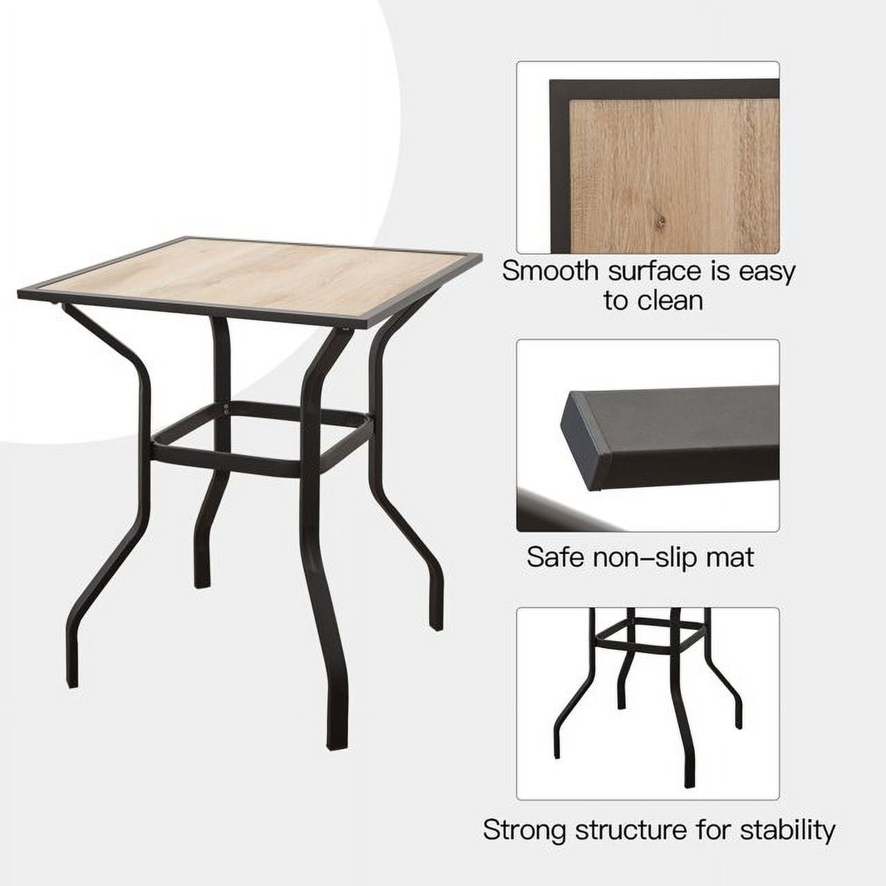 Outdoor Living 3 Pieces Patio Bar Set with Swivels Bar Stools and Top Table, Outdoor Bistro Set for Garden Balcony Backyard Deck, High Bar Chairs with Seat Cushion,Khaki