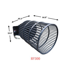 Skid Steer Rotary Rock Picker Attachment 36" Diameter Drum Model, 64" Barrel Depth, Universal Mount
