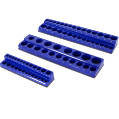 3 Piece metric Magnetic Socket Organizers, Socket Organizers for Toolboxes, Socket Organizer, Magnetic Socket Holder, Black Tool Box Organizer.3set,blue,Metric