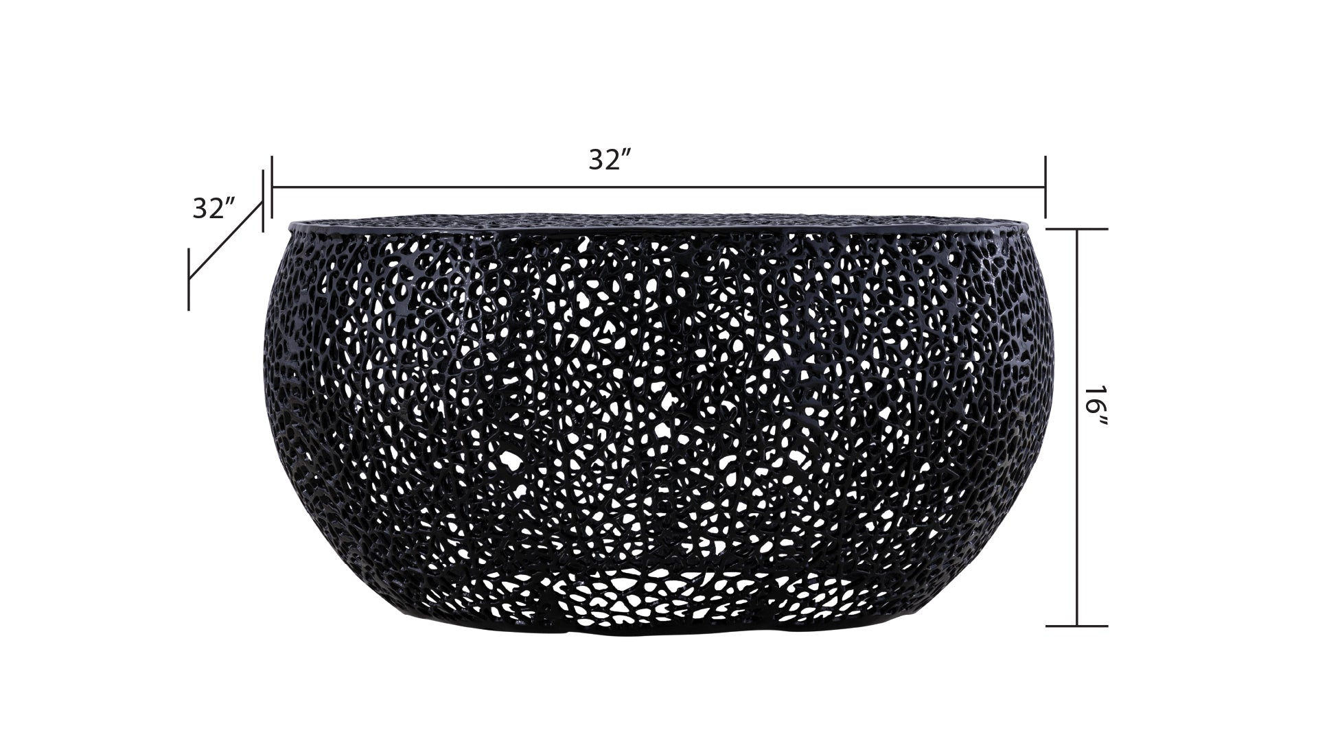 T3502-32 Round Coffee Table in Black  same as B009140728 (CA inventory)