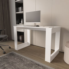 FM FURNITURE Aurora Writing Computer Desk with Ample Work Surface. White