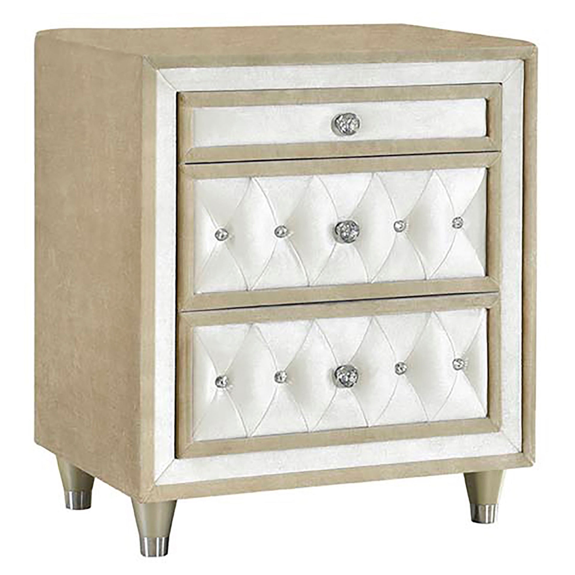 Justine Ivory and Camel 5-piece Upholstered Bedroom Set